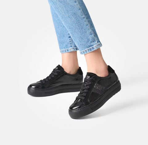 Paul Green Sneaker glossy calf/glitter black