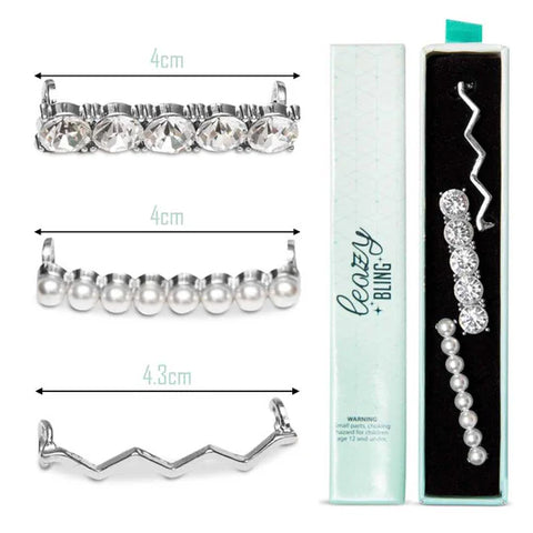 Allpedes leazy bling Schuhschmuck pearl silber
