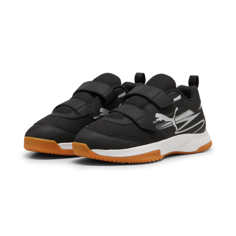 Puma Varion II V JR Hallenturnschuh Klett black/light gray-gum