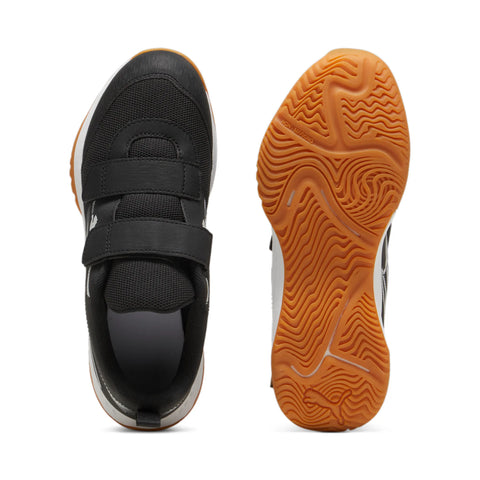 Puma Varion II V JR Hallenturnschuh Klett black/light gray-gum
