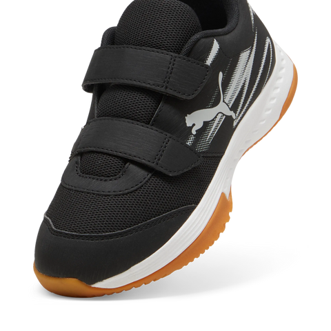 Puma Varion II V JR Hallenturnschuh Klett black/light gray-gum
