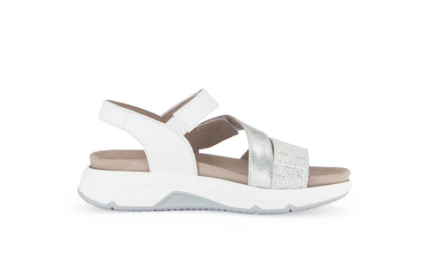Gabor Rollingsoft Sandale silber/weiss
