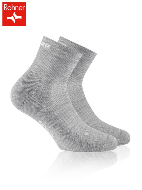 Rohner Trekkingsocken Dynamic Merino Quarter hellgrau