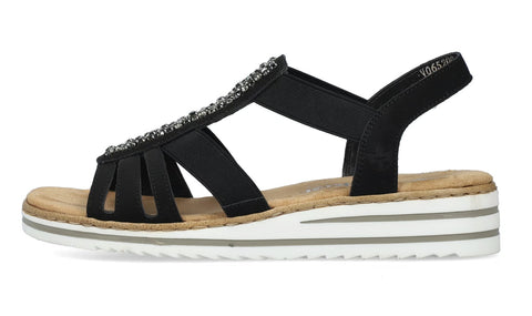 Rieker Keilsandalette Marokko schwarz
