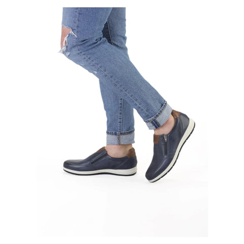 Ara men - Sneakers - Ara Slipper Finn 2.0 blue/marrone