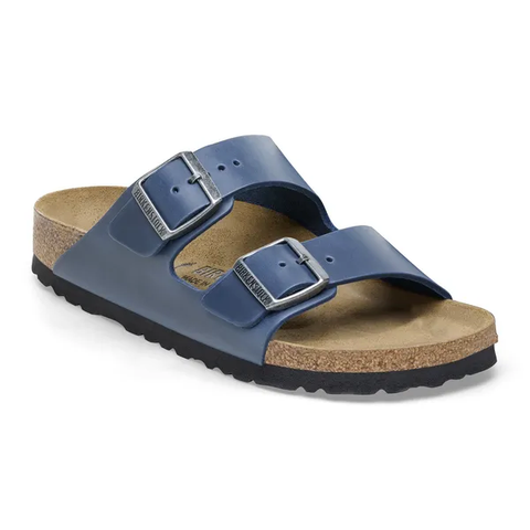 Birkenstock Arizona Weichbettung natural leather oiled blue