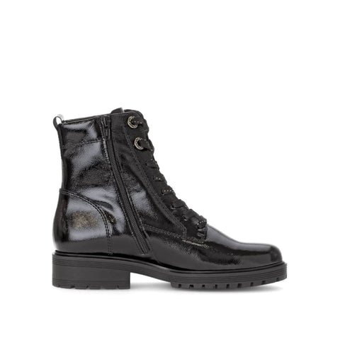 Gabor - Schnürboots - Gabor Schnürstiefelette Knautschlack schwarz