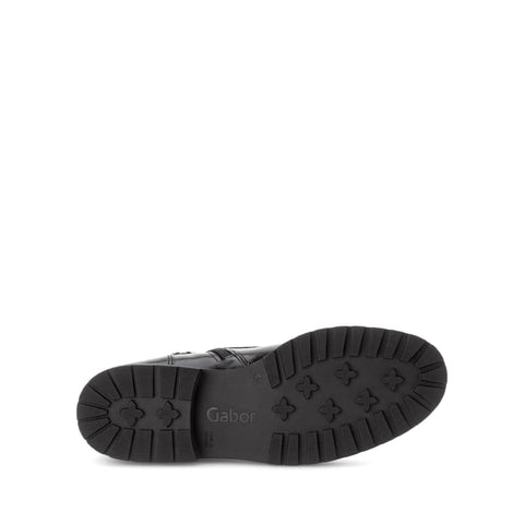 Gabor - Schnürboots - Gabor Schnürstiefelette Knautschlack schwarz