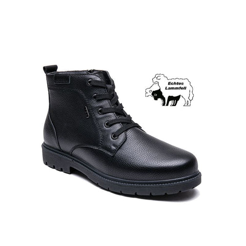 Grünwald - Winterboots - Grünwald Lammfell Schnürboots schwarz