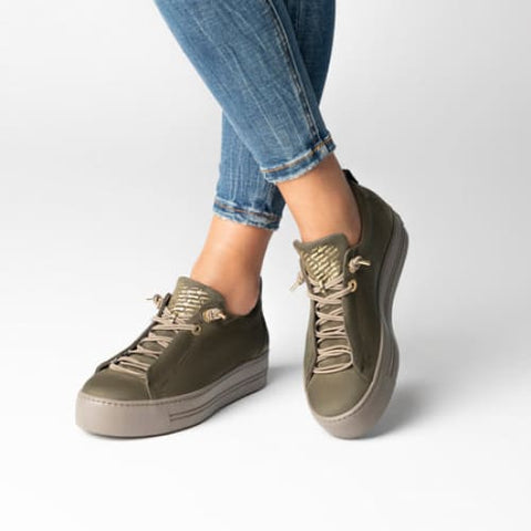 Paul Green - Sneakers - Paul Green Sneaker Super soft nubuk olive