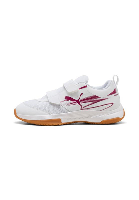 Puma Varion II V JR Hallenturnschuh Klett white/berry