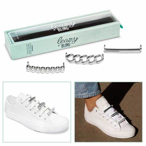 Allpedes leazy bling Schuhschmuck chain silber