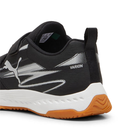 Puma Varion II V JR Hallenturnschuh Klett black/light gray-gum