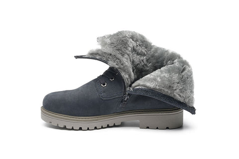Grünwald Lammfell Schnürboot jeans