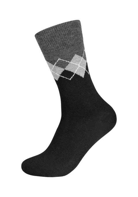 Camano Socken men cosy argyle wool cashmere black