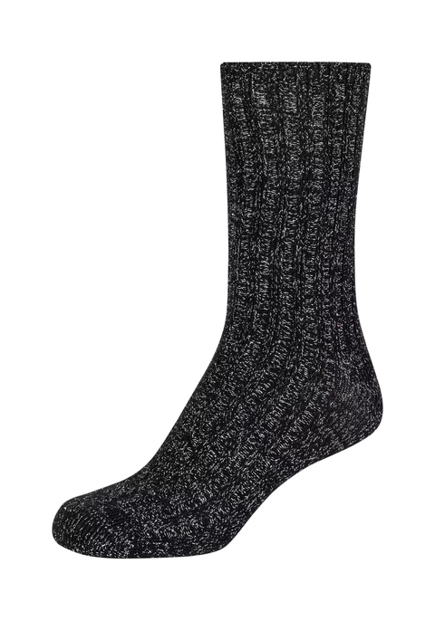 Camano Socken wool cosy lurex ribbed black