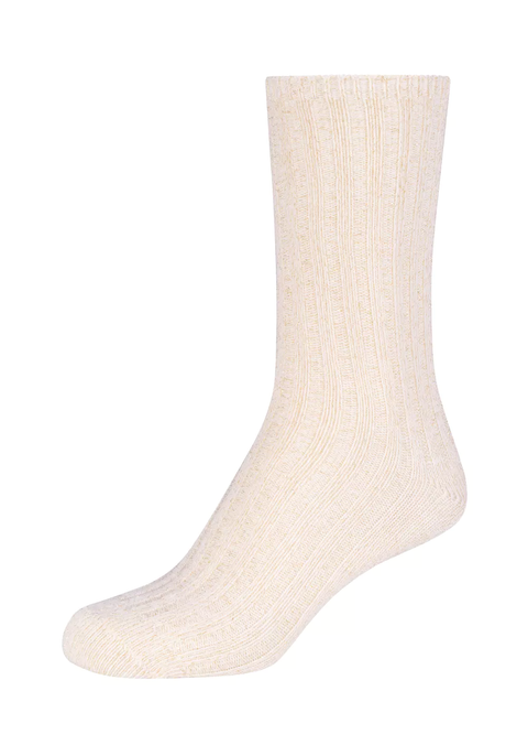 Camano Socken wool cosy lurex ribbed egret