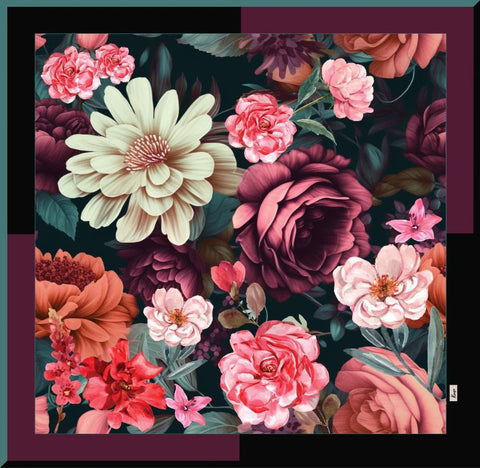 Nika Trade Foulard Kama Osmanthus 25 bordeaux