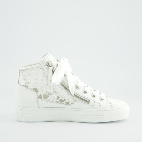 Paul Green Super soft Sneaker high mesh white