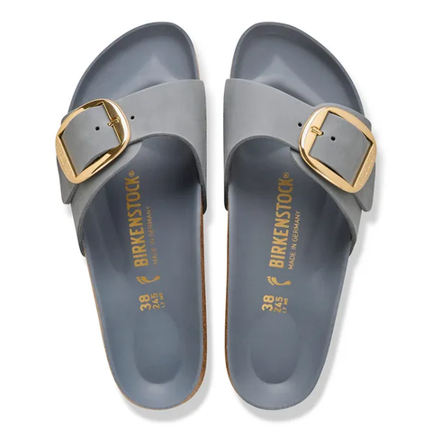 Birkenstock Madrid Big Buckle natural leather geölt grau