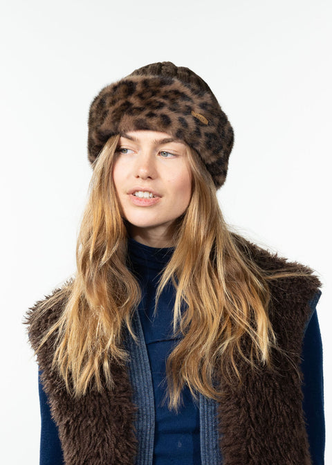 Barts Fur Cable Bandhat print brown