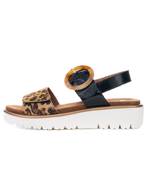 Ara Plateausandalette Bilbao schwarz/leo