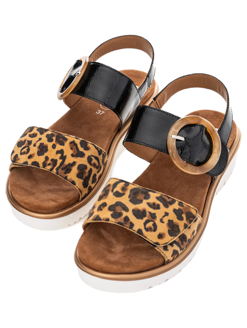 Ara Plateausandalette Bilbao schwarz/leo