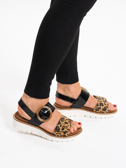 Ara Plateausandalette Bilbao schwarz/leo