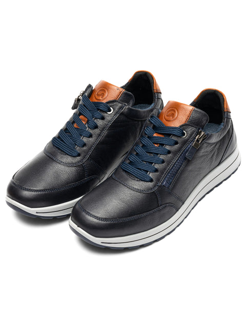 Ara Sneaker Matteo 2.0 blau/cognac
