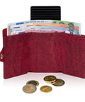 Slimpuro - Portemonnaies - ZNAP Kartenportemonnaie Korkleder weinrot