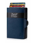 Slimpuro - Portemonnaies - ZNAP Kartenportemonnaie Leder blau-dunkelblau
