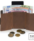 Slimpuro - Portemonnaies - ZNAP Kartenportemonnaie Vintage Leder braun